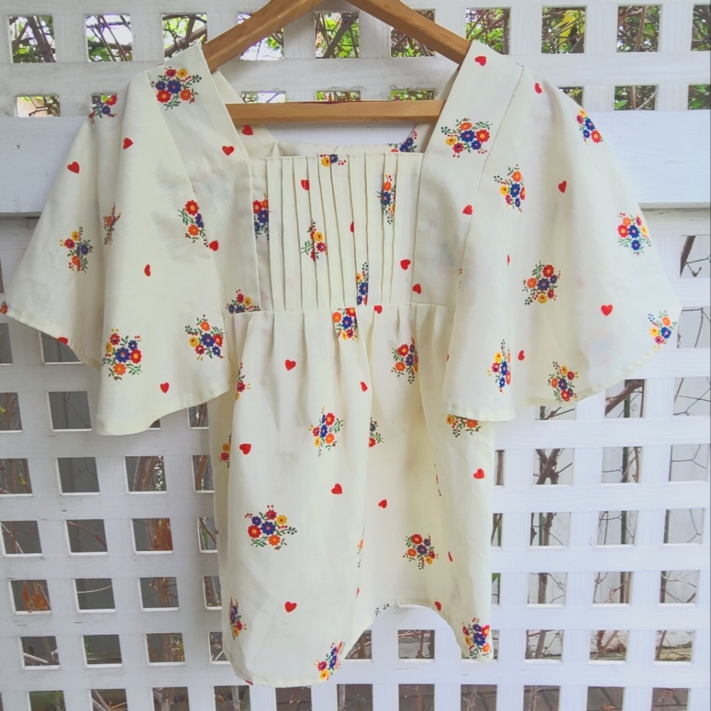 1970's hand-made floral top